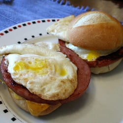 Pork Roll Express - pork roll on a hard roll with egg and cheese