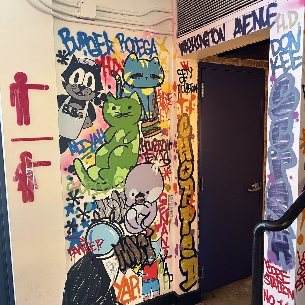 Burger Bodega - This way to the bathrooms - Burgers Near Me - Houston, Texas Burger Bodega - This way to the bathrooms - Burgers Near Me - Houston, Texas