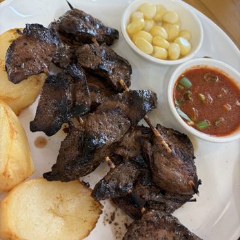 Chicama Peruvian Restaurant - Anticuchos grilled beef hearts - Peruvian Near Me - Stanton, California Chicama Peruvian Restaurant - Anticuchos grilled beef hearts - Peruvian Near Me - Stanton, California
