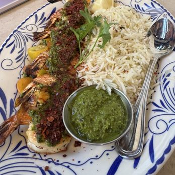 Ema - grilled oishii shrimp kebab - Mediterranean Near Me - Austin, Texas