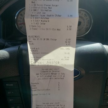 Sonic Drive-In - Receipt - Burgers Near Me - Cathedral City, California Sonic Drive-In - Receipt - Burgers Near Me - Cathedral City, California