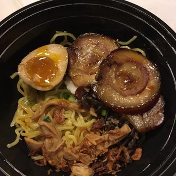 Shinya Ramen House - 71. Black Garlic Tonkotsu Ramen (carry out - broth came in separate container, not pictured) - Ramen Near Me - Chicago, Illinois