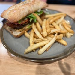 Wood Shop Social - Weekend special - walleye sandwich.  Huge portion, flaky, great flavor!