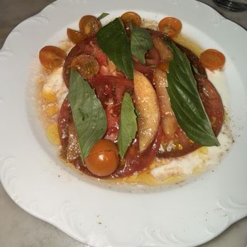 Maison Premiere - Tomato peach stracciatella salad - Seafood Near Me - Brooklyn, New York