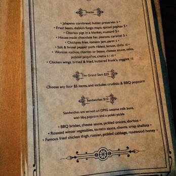 The Dock Ellis - a menu for a restaurant - Sports Bars Near Me - Toronto, Ontario