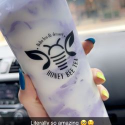 Honey Bee Tea - Brentwood - Taro Tornado Slush with lychee jelly - TRY IT!!  literally so good