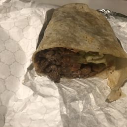 Inside of the carne asada burrito Inside of the carne asada burrito