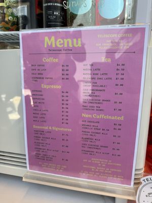 Menu photo 6 Telescope Coffee San Francisco, CA Menu photo 6 Telescope Coffee San Francisco, CA