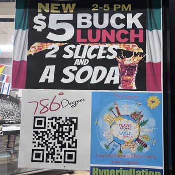 786 Degrees - QR code for menu and happy hour sign. Nice deal! - Pizza Near Me - Los Angeles, California