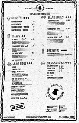Menu photo 4 The Chicken Shop Newport Beach, CA Menu photo 4 The Chicken Shop Newport Beach, CA