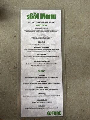 Menu photo 4 60Fore Bar & Grill Kapolei, HI