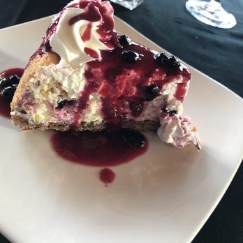 Schafer's Restaurant - Decadent huckleberry cheesecake - New American Near Me - Bigfork, Montana