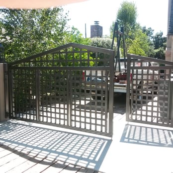 Forster Fabrication - Steel lattice Work Gate with Decorative Rivets - Metal Fabricators Near Me