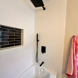 Crossflow Plumbing - Installed Shower trim kit. Matt black, customer supplied.