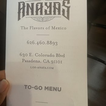 Anayas - Menu - Mexican Near Me - Pasadena, California Anayas - Menu - Mexican Near Me - Pasadena, California