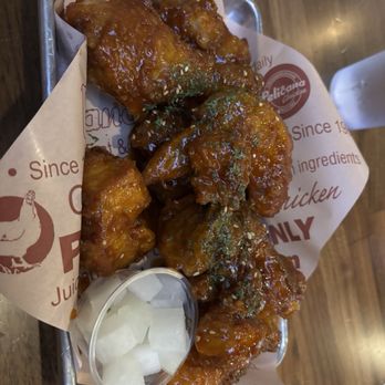 Pelicana Chicken - HALF Crispy Fried Chicken with Sauce (Signature Sauce) - Chicken Wings Near Me - Buena Park, California Pelicana Chicken - HALF Crispy Fried Chicken with Sauce (Signature Sauce) - Chicken Wings Near Me - Buena Park, California