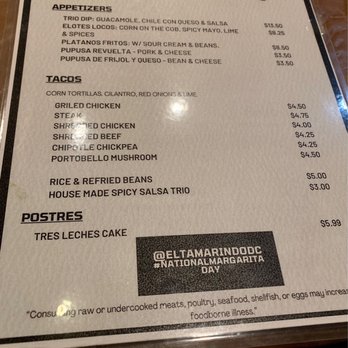 El Tamarindo - Menu - Mexican Near Me - Washington, DC, District of Columbia
