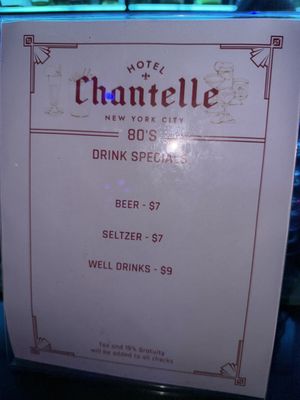 Menu photo 1 Hotel Chantelle New York, NY