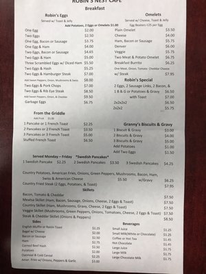 Menu photo 2 Robin's Nest Cafe Machesney Park, IL