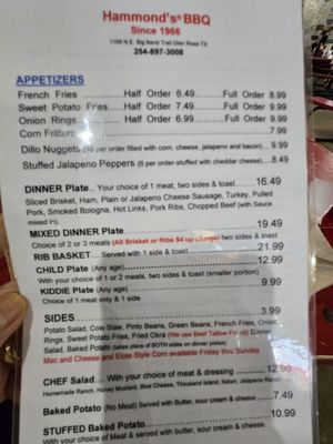 Menu photo 2 Hammond's BBQ Glen Rose, TX