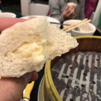 Bing's Dumpling - Inside of the custard bun - Dim Sum Near Me - Fremont, California Bing's Dumpling - Inside of the custard bun - Dim Sum Near Me - Fremont, California