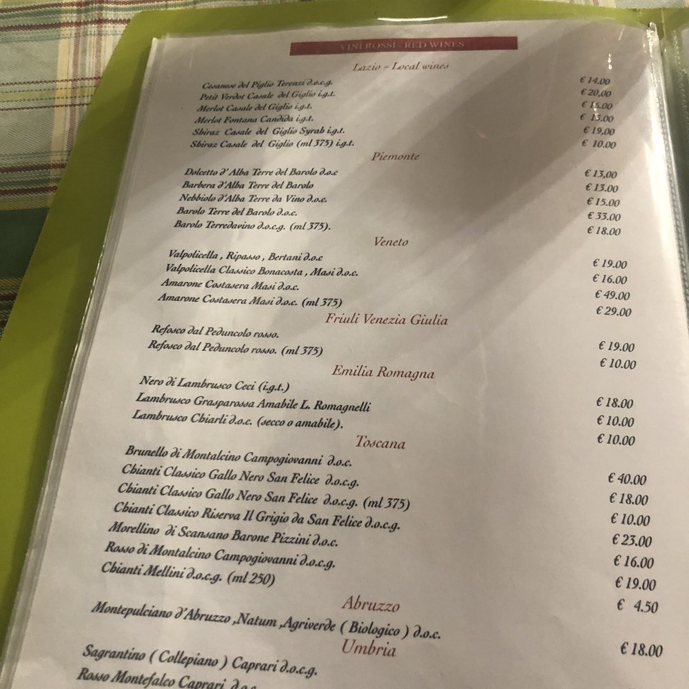 Osteria della Suburra - Wine menu - Italian Near Me - Roma, 62 Osteria della Suburra - Wine menu - Italian Near Me - Roma, 62