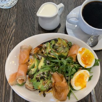 Crescent Bistro - Avocado toast with cured salmon - New American Near Me - Pleasant Hill, California Crescent Bistro - Avocado toast with cured salmon - New American Near Me - Pleasant Hill, California