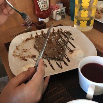 Ginos Petit Dejeuner - Half of the chocolate strawberry crepe. Perfect. - Breakfast & Brunch Near Me - Harmarville, Pennsylvania Ginos Petit Dejeuner - Half of the chocolate strawberry crepe. Perfect. - Breakfast & Brunch Near Me - Harmarville, Pennsylvania