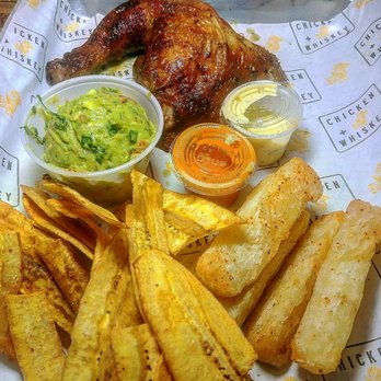 Chicken + Whiskey - Quarter chicken with guacamole plantain fries and yucca fries. - Venezuelan Near Me - Washington, DC, District of Columbia Chicken + Whiskey - Quarter chicken with guacamole plantain fries and yucca fries. - Venezuelan Near Me - Washington, DC, District of Columbia