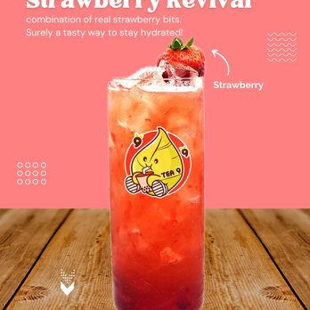 Tea 9 - a drink with a strawberry on top - Bubble Tea Near Me - Redondo Beach, California