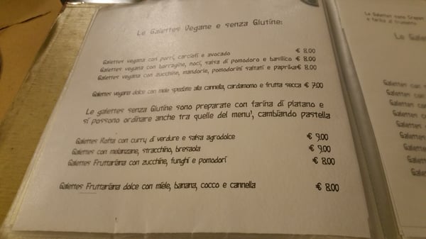 Menu photo 2 La Creperie Di Testaccio Rome, RM Menu photo 2 La Creperie Di Testaccio Rome, RM