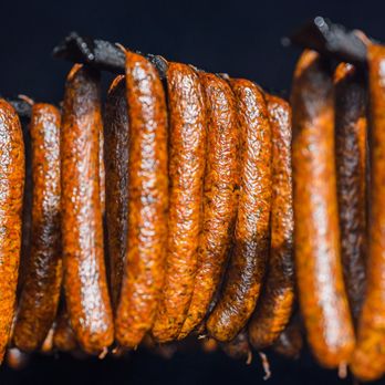 Devillier's Boudin - a line of sausages - Cajun/Creole Near Me - Baytown, Texas Devillier's Boudin - a line of sausages - Cajun/Creole Near Me - Baytown, Texas