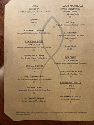 Menu photo 2 SŌBŌ Sake Bar Boonville, CA
