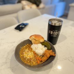 Ezell's Famous Chicken - Chicken tenders under curry at home is one of our favorite meals!