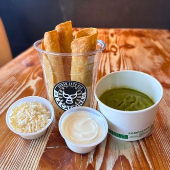 Tacos La Cantina - Flautas in a cup - Mexican Near Me - Whistler, British Columbia Tacos La Cantina - Flautas in a cup - Mexican Near Me - Whistler, British Columbia