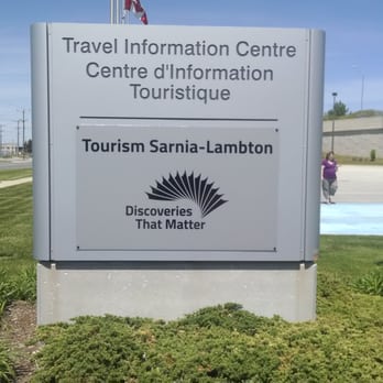Ontario Travel Information Services - Street side sign. - Visitor Centers Near Me - Point Edward, Ontario Ontario Travel Information Services - Street side sign. - Visitor Centers Near Me - Point Edward, Ontario