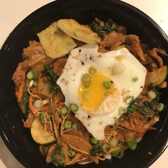 GoldinBlack - Kitchi & Spicy Pork Bulgogi with guksu and a fried egg. - Sandwiches Near Me - Seattle, Washington