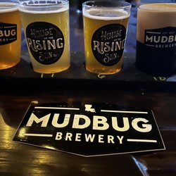 A solid flight and brewery sticker