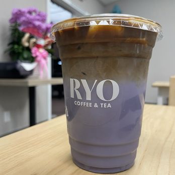 Ryo Coffee & Tea - Violet Garden Iced Latte with oatmilk - Coffee & Tea Near Me - Fullerton, California Ryo Coffee & Tea - Violet Garden Iced Latte with oatmilk - Coffee & Tea Near Me - Fullerton, California