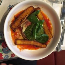 Alimentari Delicatessen & Cafe - Prosciutto wrapped mozerella with polenta in a tomato and basil sauce