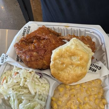 Mike's Chicken - spicy breast and wing with creamed corn and coleslaw - Chicken Shop Near Me - Dallas, Texas Mike's Chicken - spicy breast and wing with creamed corn and coleslaw - Chicken Shop Near Me - Dallas, Texas