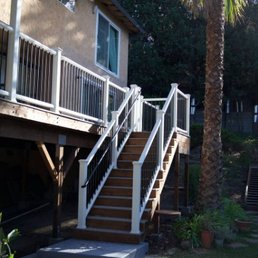 They built two staircases and rebuilt another staircase in our yard. They built two staircases and rebuilt another staircase in our yard.