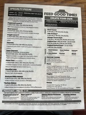 Menu photo 1 Pizza Hut Lansing, KS