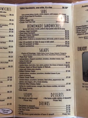 Menu photo 4 Park Row Market No. 1 Edgefield, SC