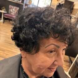 Luxe Salon 417 - BEFORE:  my sides made me look like I had a mushroom helmet head. My curls returning to waves, and my thick hair was making it bushy.
