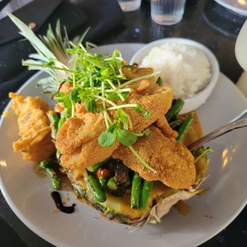 Poor Calvin's - Pad Ka Pao Fried Grouper - Asian Fusion Near Me - Atlanta, Georgia Poor Calvin's - Pad Ka Pao Fried Grouper - Asian Fusion Near Me - Atlanta, Georgia