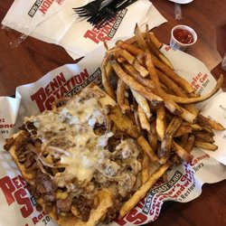 Penn Station East Coast Subs - Lunch two 6 inch phill cheese steak. Medium fries to share. 1 lemonade and 1 tea to drink. Total $ 19.82.