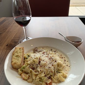 Stellini Trattoria - Creamy Parmesan sauce, fresh homemade pasta, shaved brussel sprouts, pancetta, and tomato. I ate every bite! - Italian Near Me - Grapevine, Texas Stellini Trattoria - Creamy Parmesan sauce, fresh homemade pasta, shaved brussel sprouts, pancetta, and tomato. I ate every bite! - Italian Near Me - Grapevine, Texas