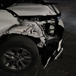 Fox Rent A Car - My rental car after running into a deer at 70mph near Shasta Lake