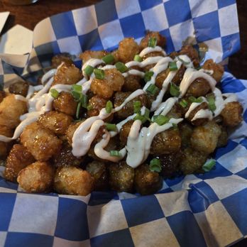 Blue Door Pub Longfellow - Tater Tots with teriyaki sauce - Burgers Near Me - Minneapolis, Minnesota Blue Door Pub Longfellow - Tater Tots with teriyaki sauce - Burgers Near Me - Minneapolis, Minnesota